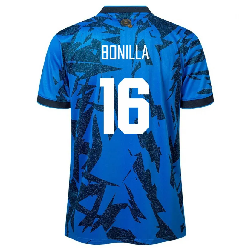 Danxen Män El Salvador Elmer Bonilla #16 Blå Hemmatröja Matchtröjor 24-26 Tröjor T-Tröja