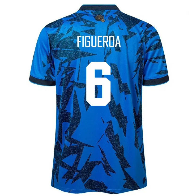 Danxen Män El Salvador Elder Figueroa #6 Blå Hemmatröja Matchtröjor 24-26 Tröjor T-Tröja