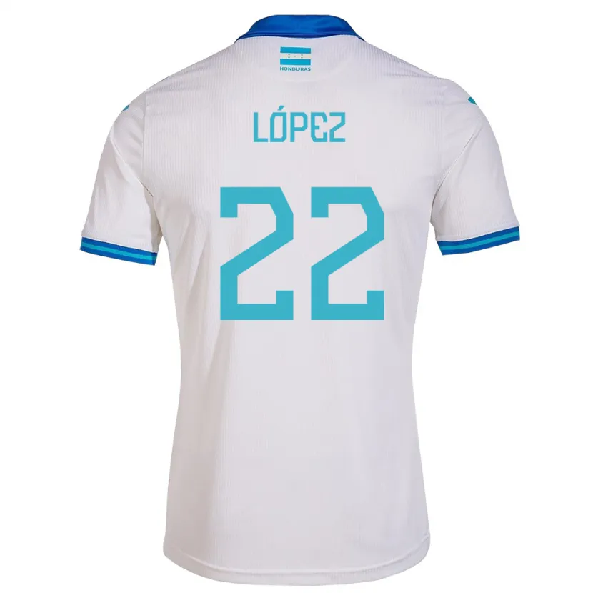 Danxen Män Honduras Luis López #22 Vit Hemmatröja Matchtröjor 24-26 Tröjor T-Tröja