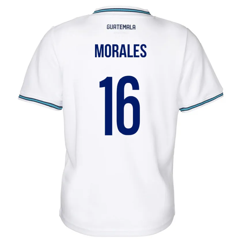 Danxen Män Gwatemala José Morales #16 Vit Hemmatröja Matchtröjor 24-26 Tröjor T-Tröja