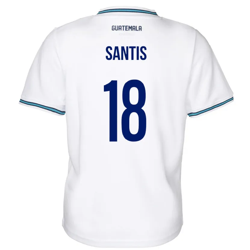 Danxen Män Gwatemala Óscar Santis #18 Vit Hemmatröja Matchtröjor 24-26 Tröjor T-Tröja