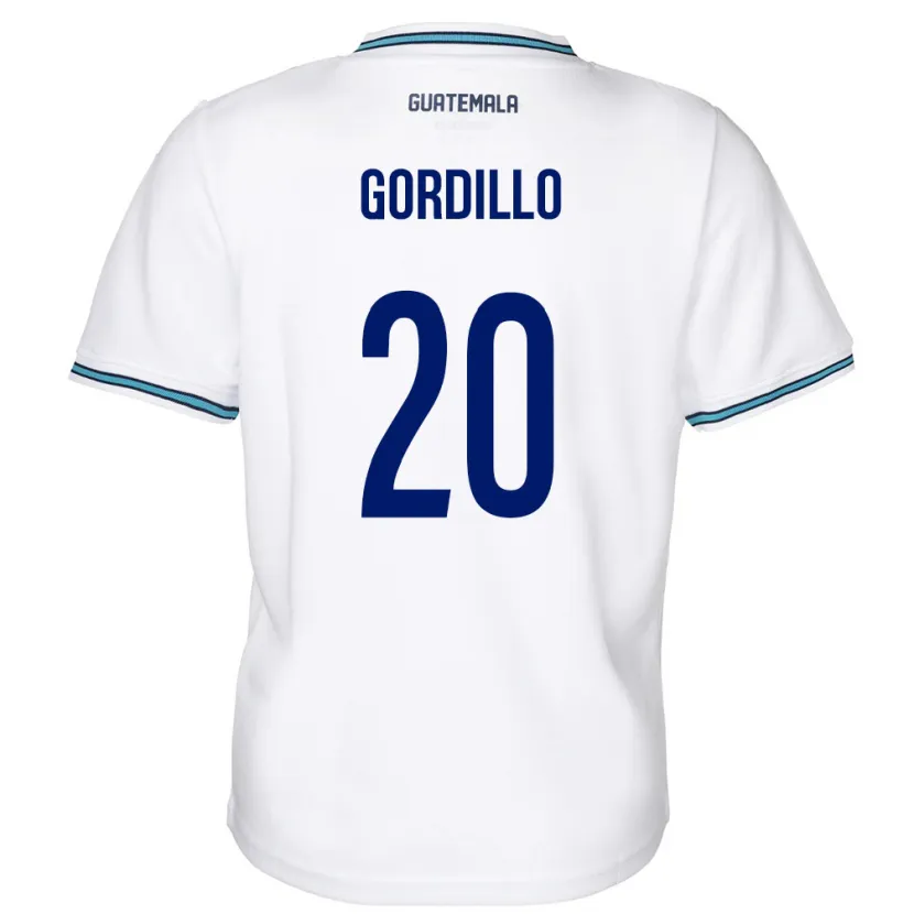 Danxen Män Gwatemala Gerardo Gordillo #20 Vit Hemmatröja Matchtröjor 24-26 Tröjor T-Tröja