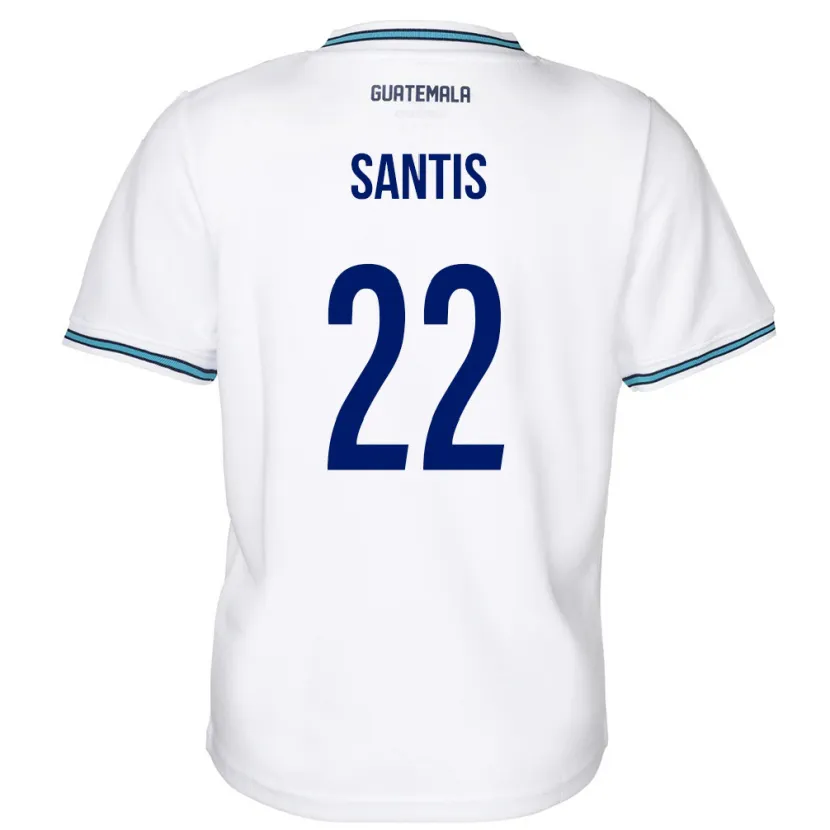 Danxen Män Gwatemala Diego Santis #22 Vit Hemmatröja Matchtröjor 24-26 Tröjor T-Tröja