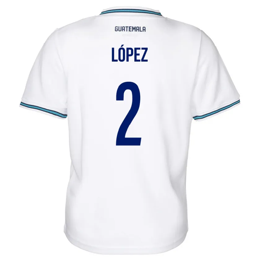 Danxen Män Gwatemala Francisco López #2 Vit Hemmatröja Matchtröjor 24-26 Tröjor T-Tröja