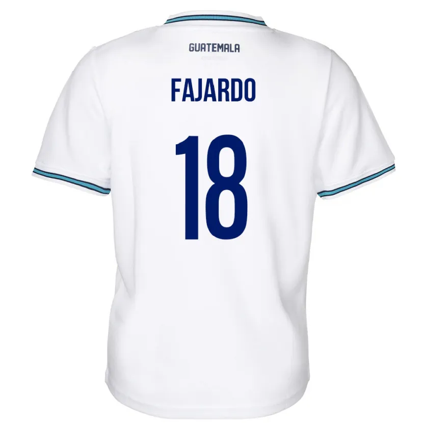 Danxen Män Gwatemala William Fajardo #18 Vit Hemmatröja Matchtröjor 24-26 Tröjor T-Tröja