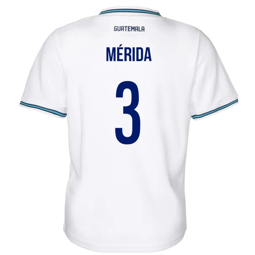 Danxen Män Gwatemala Daniel Mérida #3 Vit Hemmatröja Matchtröjor 24-26 Tröjor T-Tröja