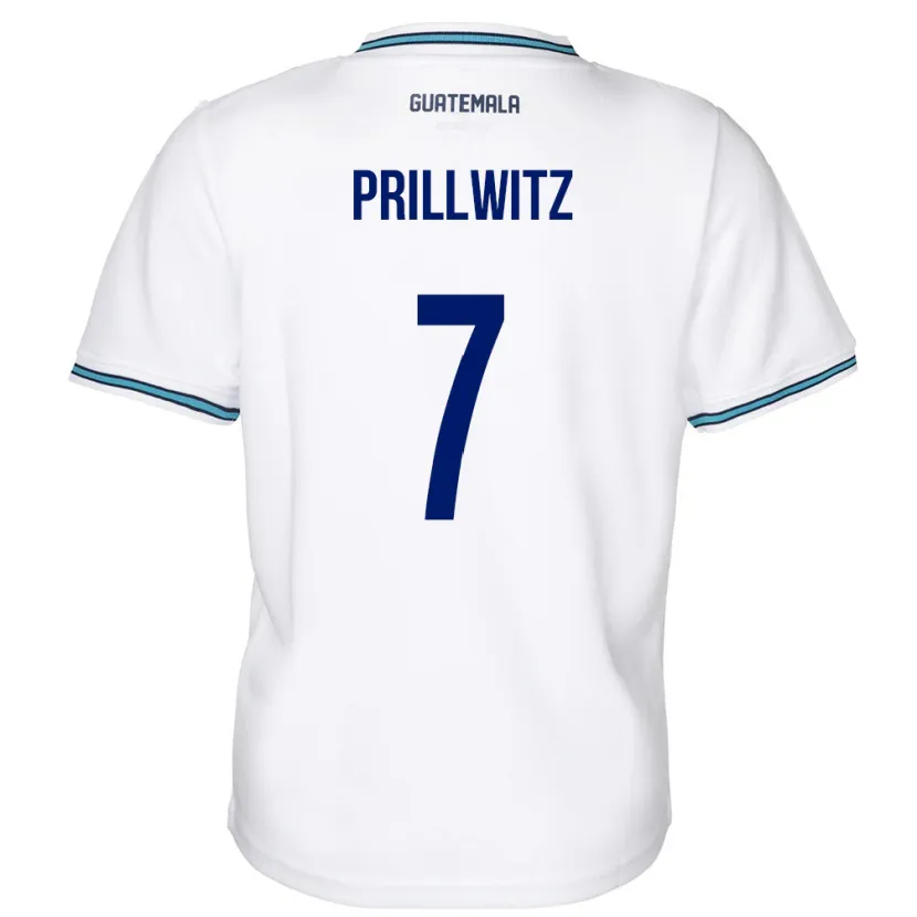 Danxen Män Gwatemala Héctor Prillwitz #7 Vit Hemmatröja Matchtröjor 24-26 Tröjor T-Tröja