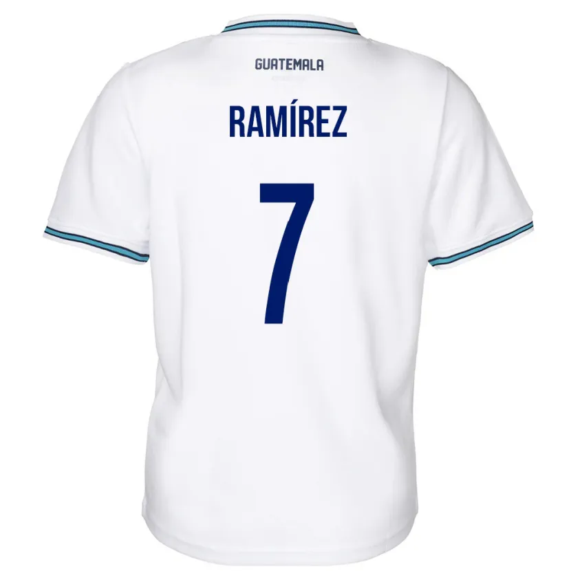 Danxen Män Gwatemala Leslie Ramírez #7 Vit Hemmatröja Matchtröjor 24-26 Tröjor T-Tröja