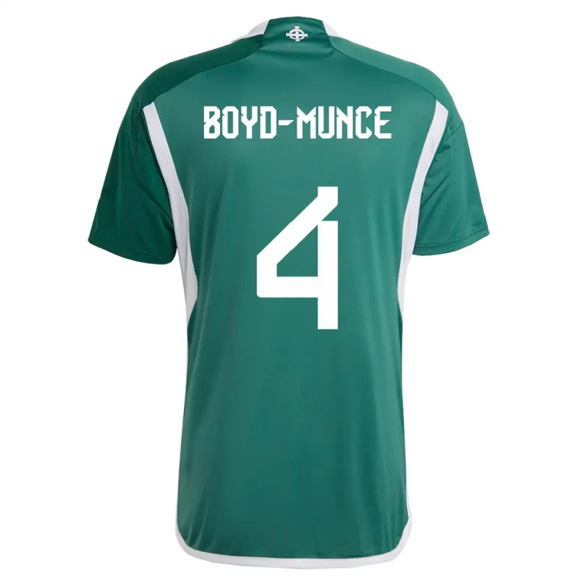 Danxen Män Nordirland Caolan Boyd-Munce #4 Grön Hemmatröja Matchtröjor 24-26 Tröjor T-Tröja