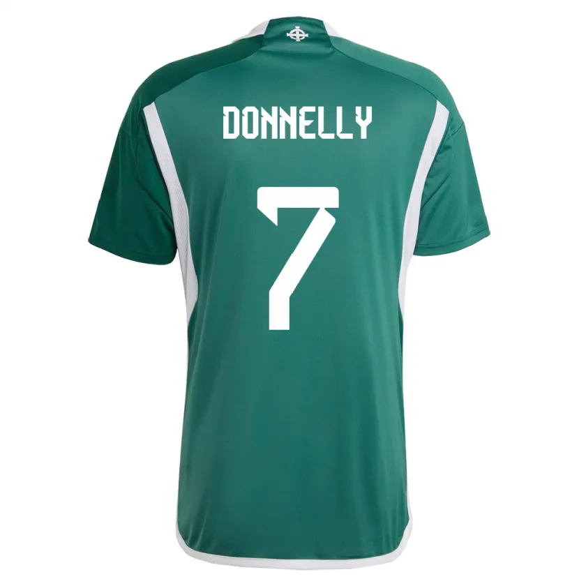 Danxen Män Nordirland Caolan Donnelly #7 Grön Hemmatröja Matchtröjor 24-26 Tröjor T-Tröja