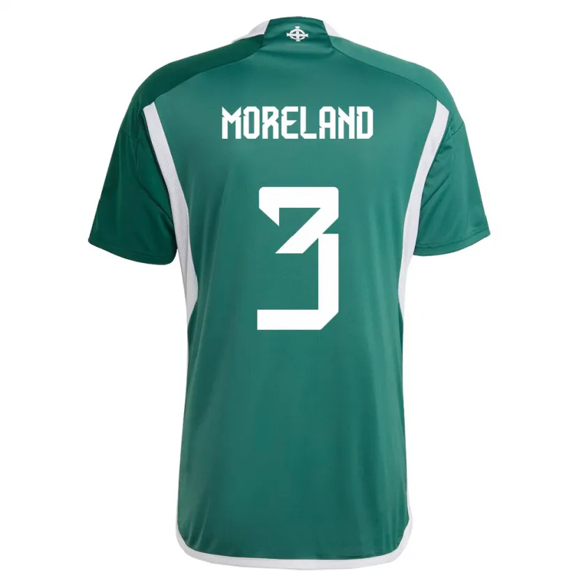 Danxen Män Nordirland Calum Moreland #3 Grön Hemmatröja Matchtröjor 24-26 Tröjor T-Tröja