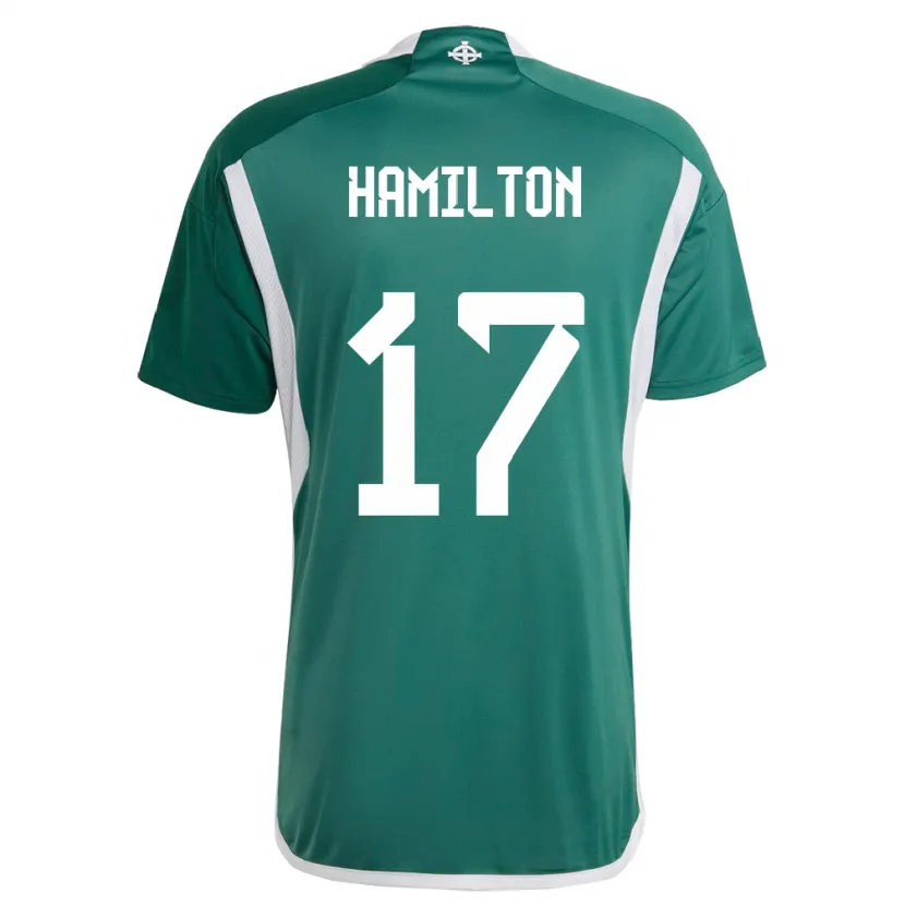 Danxen Män Nordirland Caragh Hamilton #17 Grön Hemmatröja Matchtröjor 24-26 Tröjor T-Tröja