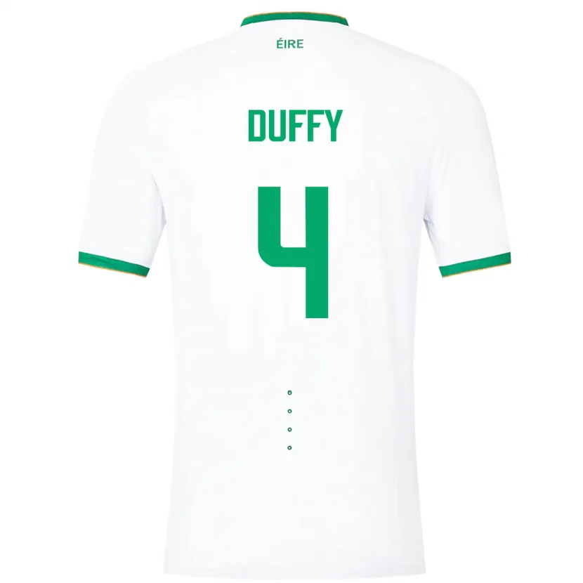Danxen Män Irland Shane Duffy #4 Vit Bortatröja Matchtröjor 24-26 Tröjor T-Tröja