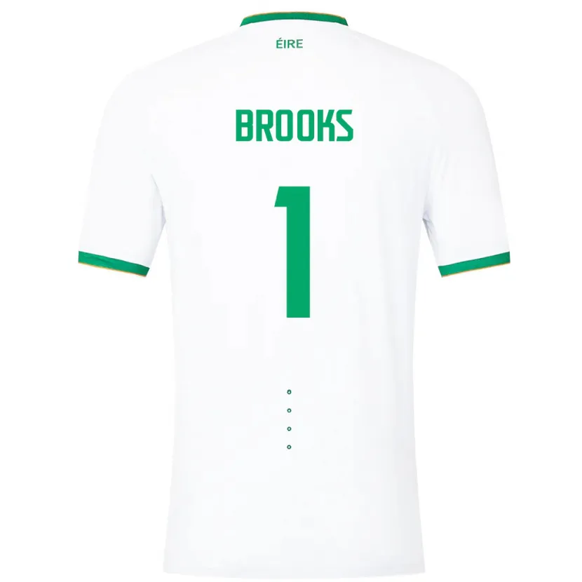 Danxen Män Irland Tiernan Brooks #1 Vit Bortatröja Matchtröjor 24-26 Tröjor T-Tröja