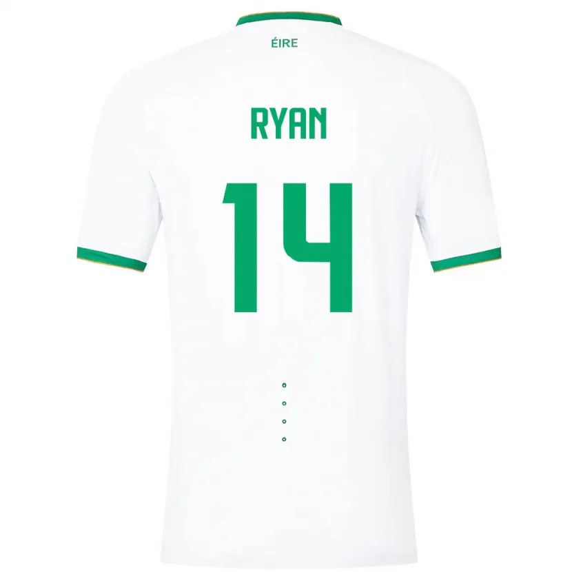 Danxen Män Irland John Ryan #14 Vit Bortatröja Matchtröjor 24-26 Tröjor T-Tröja