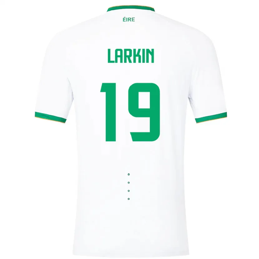 Danxen Män Irland Abbie Larkin #19 Vit Bortatröja Matchtröjor 24-26 Tröjor T-Tröja