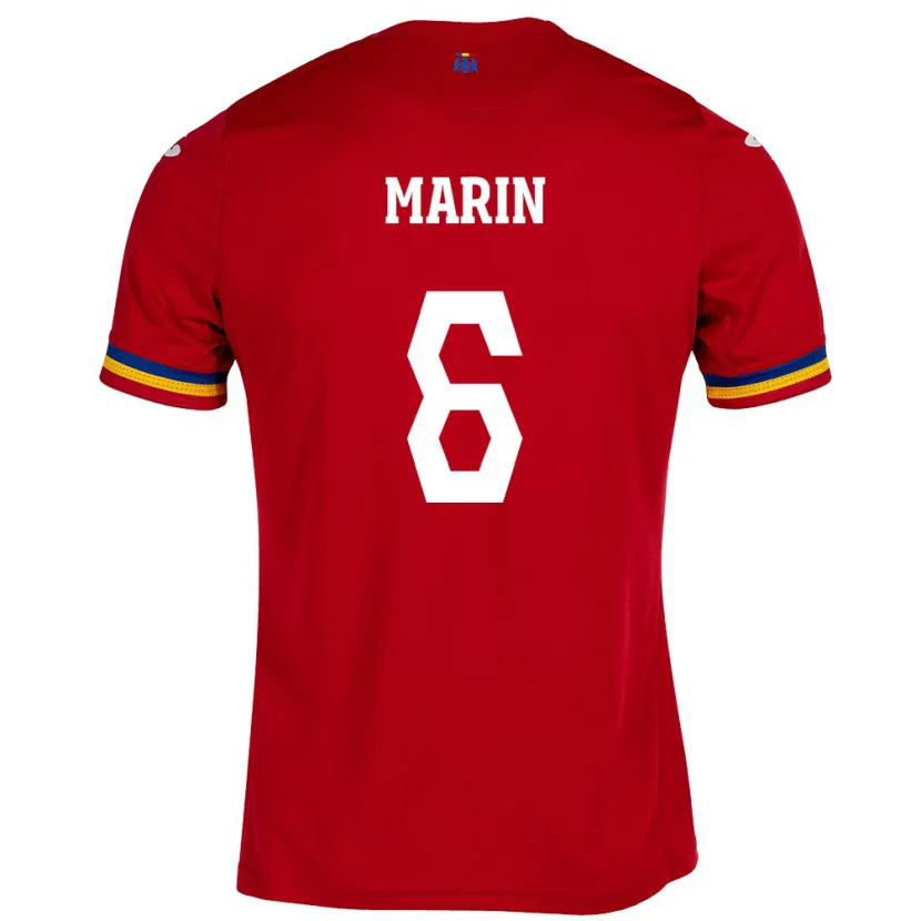 Danxen Män Rumänien Marius Marin #6 Röd Bortatröja Matchtröjor 24-26 Tröjor T-Tröja
