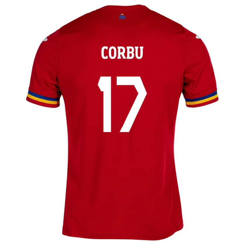 Danxen Män Rumänien Marius Corbu #17 Röd Bortatröja Matchtröjor 24-26 Tröjor T-Tröja