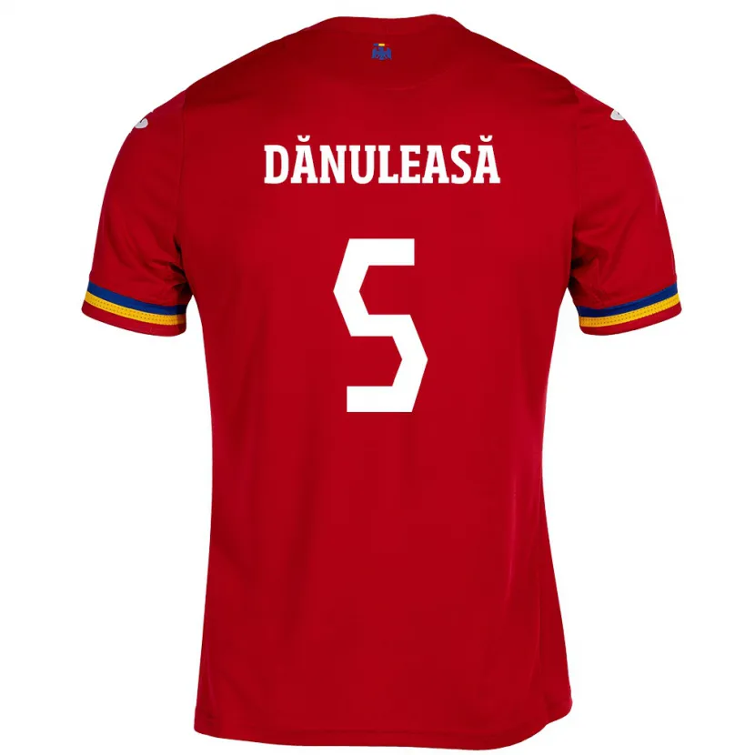 Danxen Män Rumänien Gabriel Dănuleasă #5 Röd Bortatröja Matchtröjor 24-26 Tröjor T-Tröja