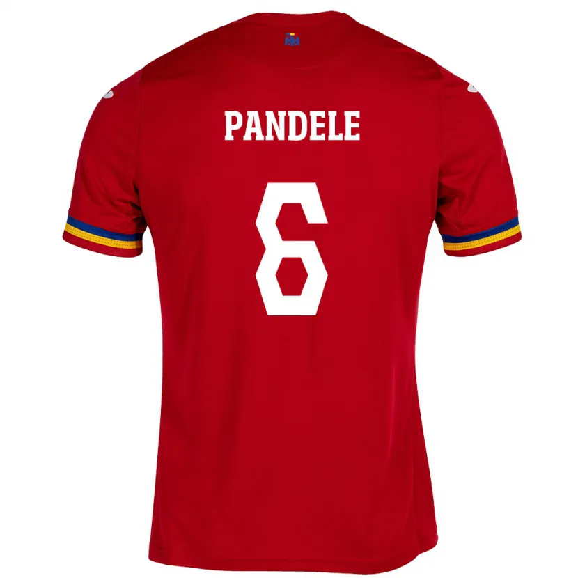 Danxen Män Rumänien Andrei Pandele #6 Röd Bortatröja Matchtröjor 24-26 Tröjor T-Tröja