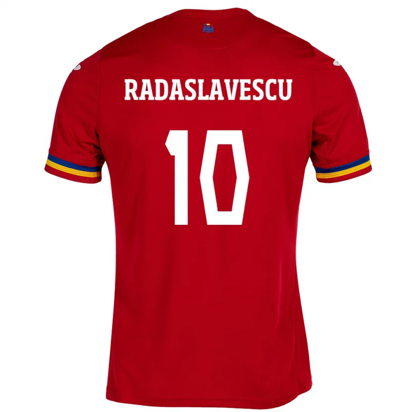 Danxen Män Rumänien Eduard Radaslavescu #10 Röd Bortatröja Matchtröjor 24-26 Tröjor T-Tröja
