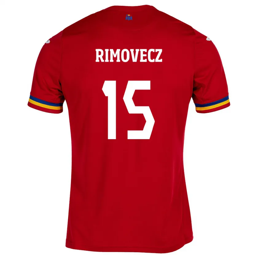 Danxen Män Rumänien Sergiu Rimovecz #15 Röd Bortatröja Matchtröjor 24-26 Tröjor T-Tröja