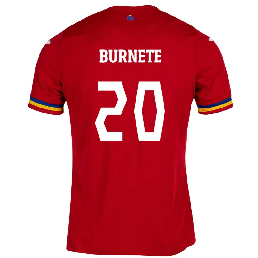 Danxen Män Rumänien Rareș Burnete #20 Röd Bortatröja Matchtröjor 24-26 Tröjor T-Tröja
