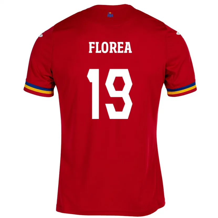 Danxen Män Rumänien Răzvan Florea #19 Röd Bortatröja Matchtröjor 24-26 Tröjor T-Tröja