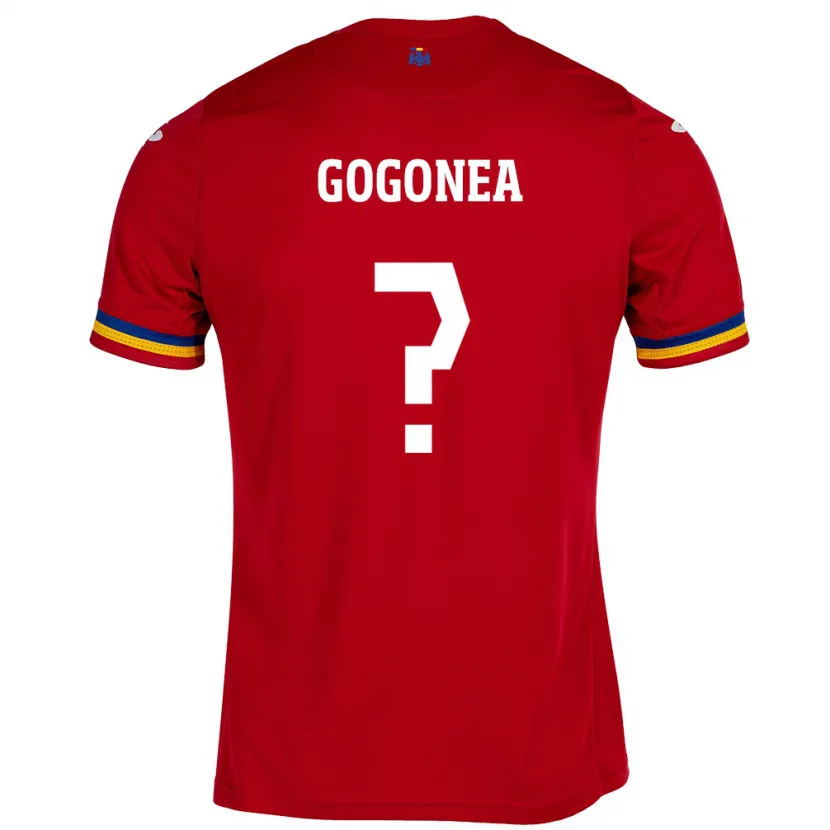 Danxen Män Rumänien Raul Gogonea #0 Röd Bortatröja Matchtröjor 24-26 Tröjor T-Tröja