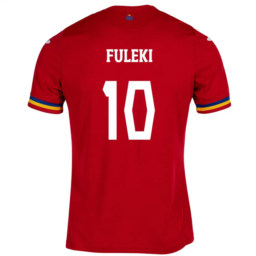 Danxen Män Rumänien Samuel Fuleki #10 Röd Bortatröja Matchtröjor 24-26 Tröjor T-Tröja