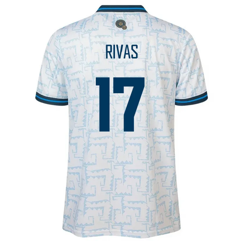 Danxen Män El Salvador Eduardo Rivas #17 Vit Bortatröja Matchtröjor 24-26 Tröjor T-Tröja