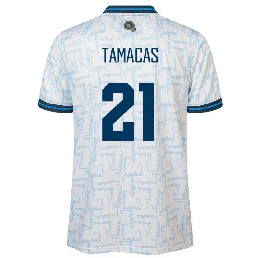 Danxen Män El Salvador Bryan Tamacas #21 Vit Bortatröja Matchtröjor 24-26 Tröjor T-Tröja