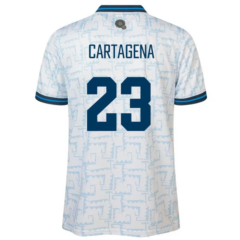 Danxen Män El Salvador Melvin Cartagena #23 Vit Bortatröja Matchtröjor 24-26 Tröjor T-Tröja