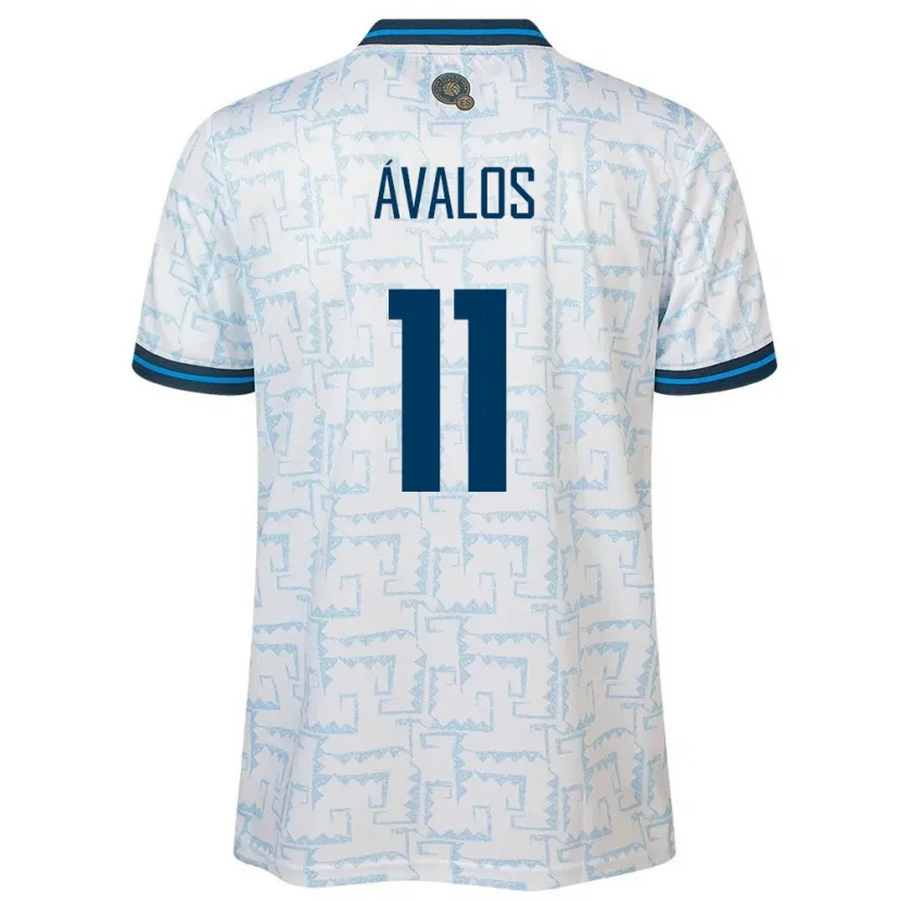 Danxen Män El Salvador Raúl Ávalos #11 Vit Bortatröja Matchtröjor 24-26 Tröjor T-Tröja