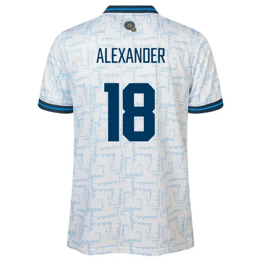 Danxen Män El Salvador Alexander Aguilar #18 Vit Bortatröja Matchtröjor 24-26 Tröjor T-Tröja