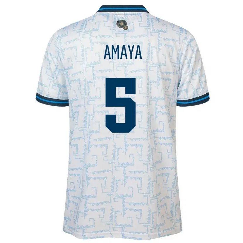 Danxen Män El Salvador Nicolle Amaya #5 Vit Bortatröja Matchtröjor 24-26 Tröjor T-Tröja