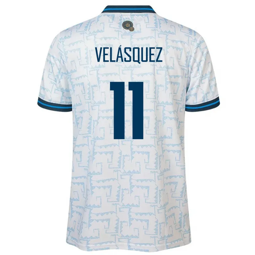 Danxen Män El Salvador Jackeline Velásquez #11 Vit Bortatröja Matchtröjor 24-26 Tröjor T-Tröja