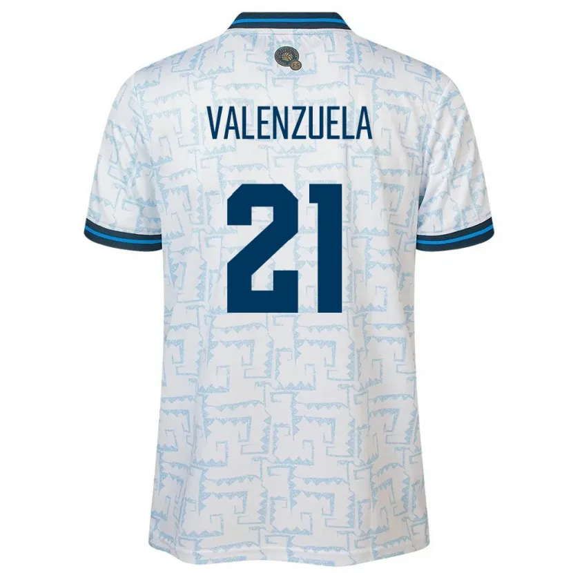 Danxen Män El Salvador Ana Valenzuela #21 Vit Bortatröja Matchtröjor 24-26 Tröjor T-Tröja