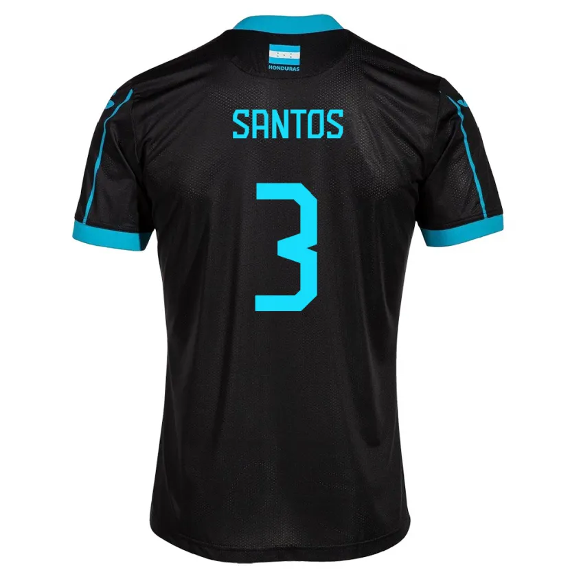 Danxen Män Honduras Marcelo Santos #3 Svart Bortatröja Matchtröjor 24-26 Tröjor T-Tröja