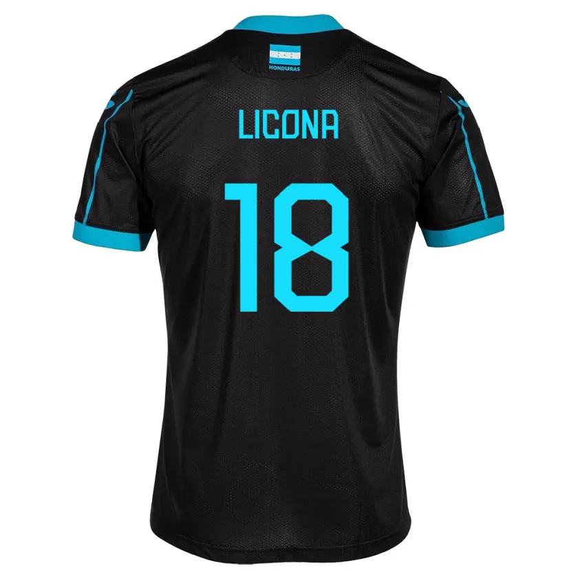 Danxen Män Honduras Marlon Licona #18 Svart Bortatröja Matchtröjor 24-26 Tröjor T-Tröja