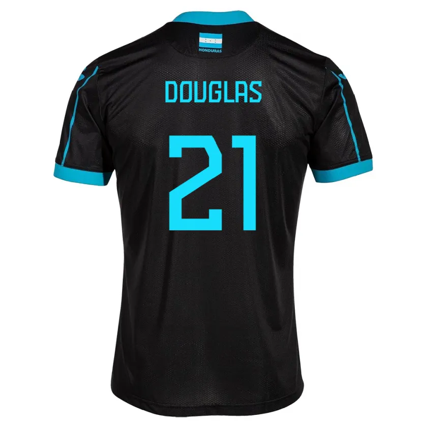 Danxen Män Honduras Douglas Martínez #21 Svart Bortatröja Matchtröjor 24-26 Tröjor T-Tröja