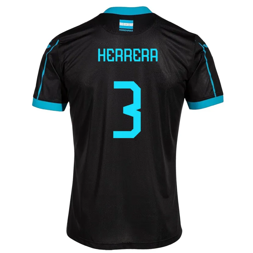 Danxen Män Honduras David Herrera #3 Svart Bortatröja Matchtröjor 24-26 Tröjor T-Tröja