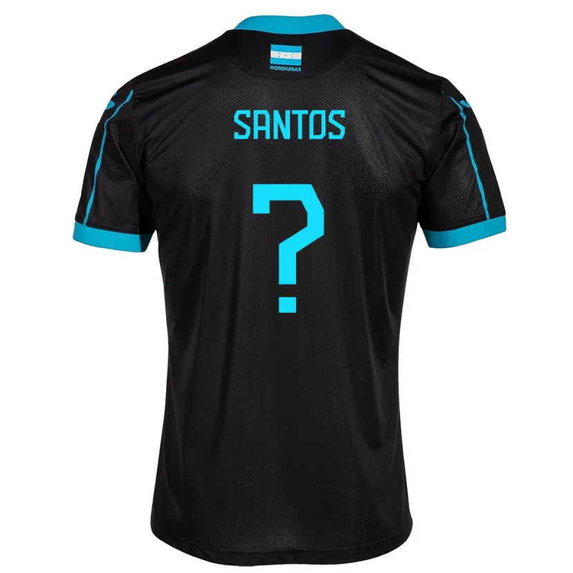 Danxen Män Honduras Denessis Santos #0 Svart Bortatröja Matchtröjor 24-26 Tröjor T-Tröja