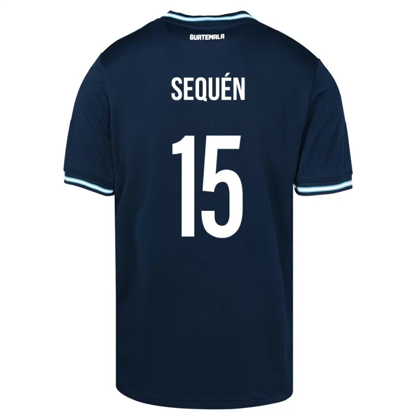 Danxen Män Gwatemala Marlon Sequén #15 Blå Bortatröja Matchtröjor 24-26 Tröjor T-Tröja