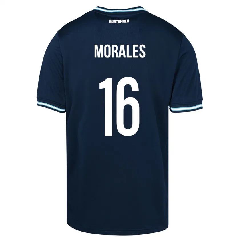 Danxen Män Gwatemala José Morales #16 Blå Bortatröja Matchtröjor 24-26 Tröjor T-Tröja