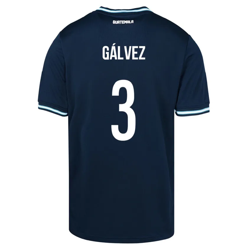 Danxen Män Gwatemala Fredy Gálvez #3 Blå Bortatröja Matchtröjor 24-26 Tröjor T-Tröja