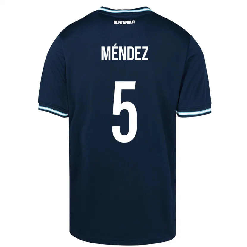 Danxen Män Gwatemala Diego Méndez #5 Blå Bortatröja Matchtröjor 24-26 Tröjor T-Tröja