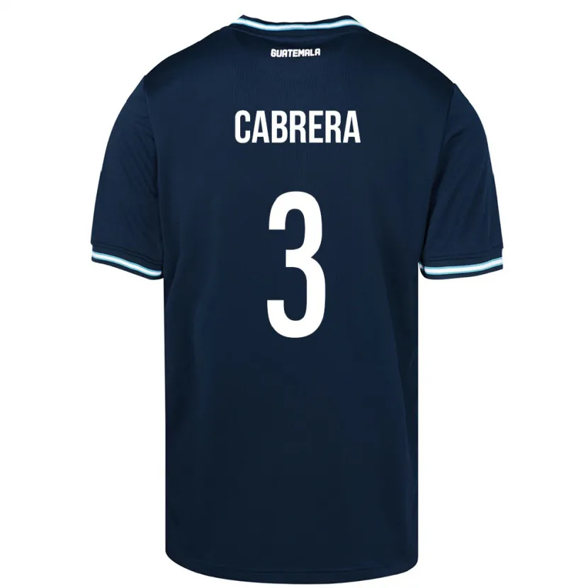 Danxen Män Gwatemala Gabriel Cabrera #3 Blå Bortatröja Matchtröjor 24-26 Tröjor T-Tröja