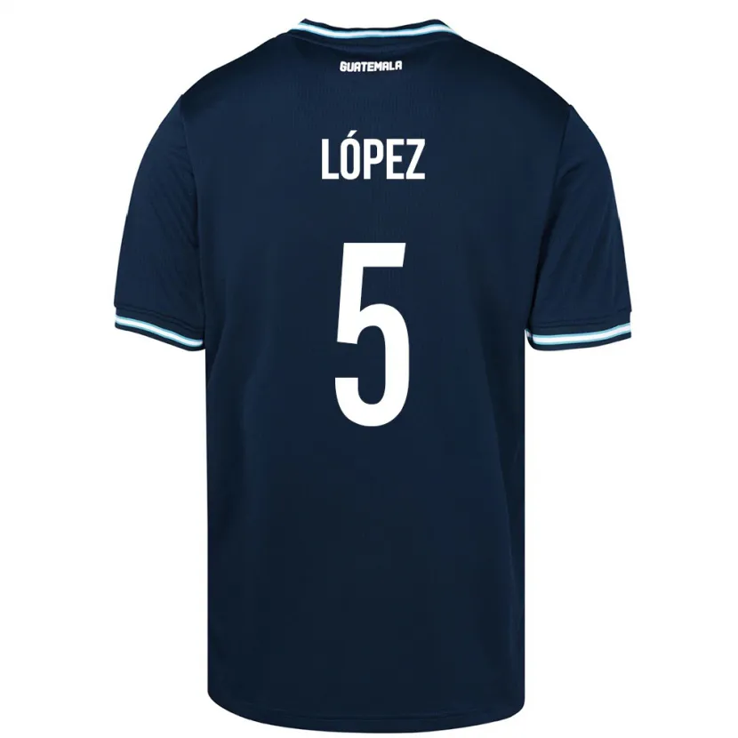 Danxen Män Gwatemala Jeffery López #5 Blå Bortatröja Matchtröjor 24-26 Tröjor T-Tröja