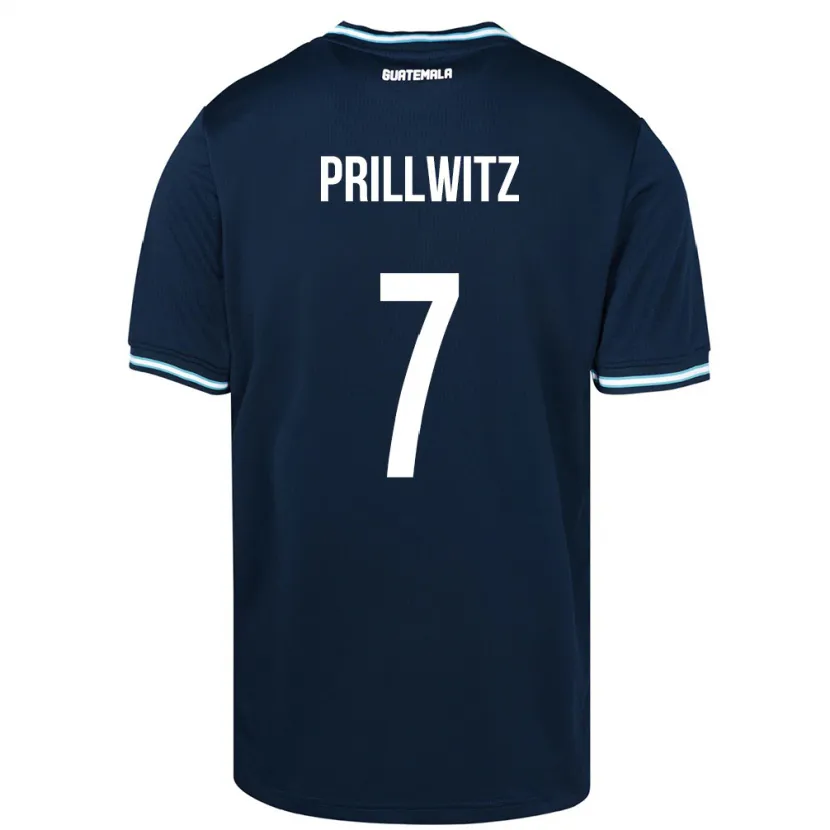 Danxen Män Gwatemala Héctor Prillwitz #7 Blå Bortatröja Matchtröjor 24-26 Tröjor T-Tröja